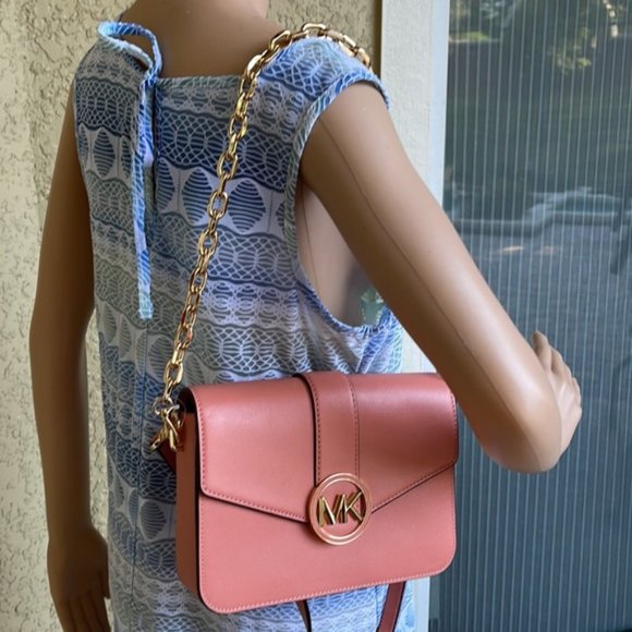 Michael Kors Carmen Medium Monogram Flap Crossbody Convertible Shoulder Bag - Picture 13 of 16